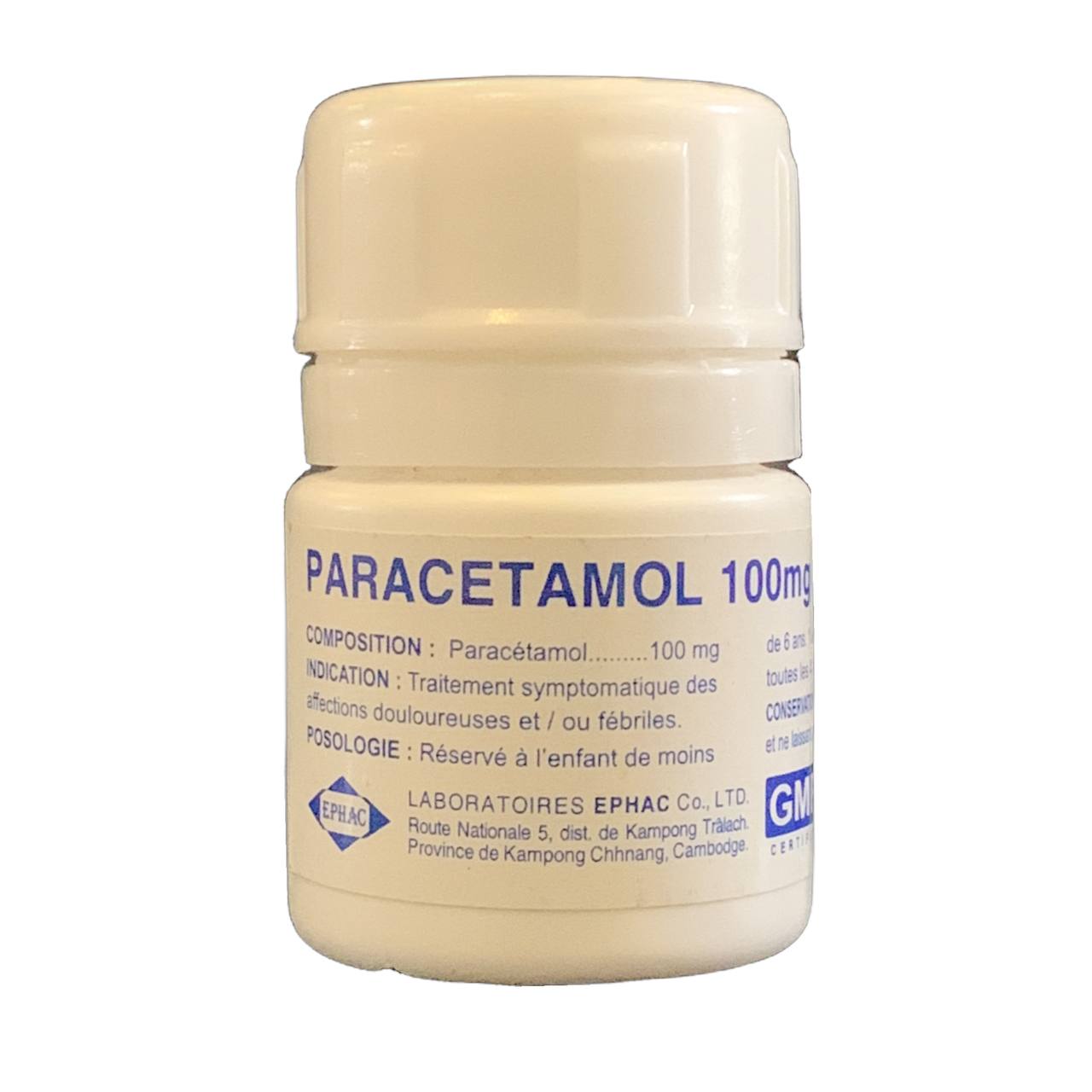 PARA 100mg EPHAC (BOT/100TAB)