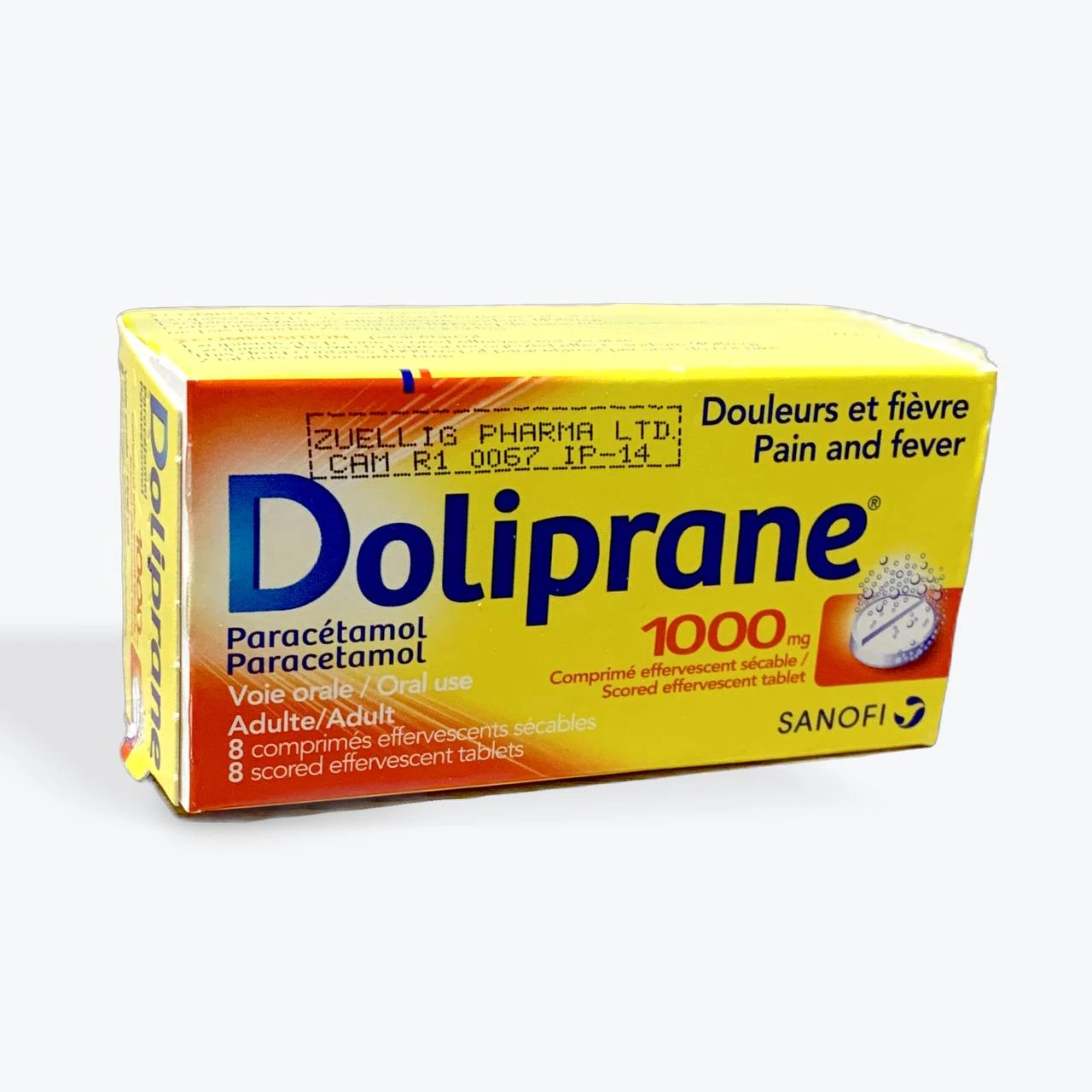 DOLIPRANE 1000MG ដាក់ទឹក (B/8 EFFE)